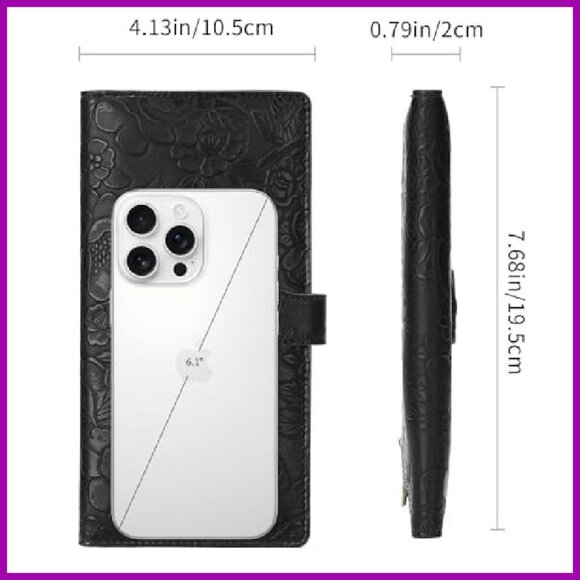 Slim RFID Blocking Vegan Leather Wallet with Zipper Pocket - Picture 4 of 8